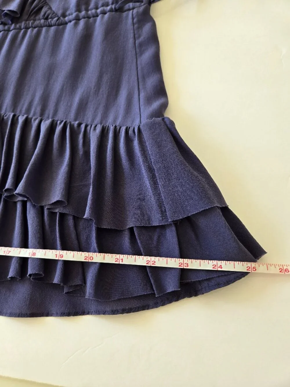 Banana Republic 100% Silk TieredRuffe Cami Mini Dress size XS Deep purple/blue